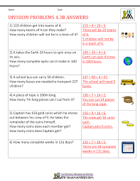 In some multiplicative comparison word problems, you are given the number of items in one set, and you are given the multiplier in order to answer the question you are being asked, you need to use the inverse operation of multiplication: Division Worksheets Grade 4
