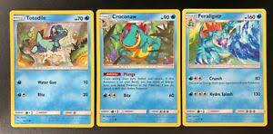 The shining fates set is a special set under the eighth generation and features various pokémon from the galar region and features a variety of shiny pokémon. Pokemon Tcg Shining Legends Feraligatr Croconaw Totodile Card Lot Nm Ebay