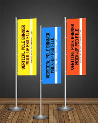 Street Billboard Pole Banner Mockup Psd Pole Banners Street Banners Banner Template
