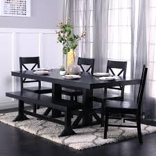 Walker Edison Furniture Company 6 Piece Traditional Wood Dining Set Antique Black Hd60w2bl The Home Depot In 2020 Black Dining Room Black Dining Room Furniture Black Dining Room Sets