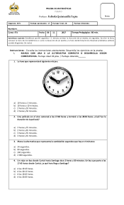 Prueba De Matematicas Tiempo Hora