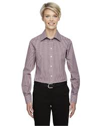 devon jones d640w ladies crown collection gingham check dress shirt