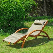Outsunny Lounge Chair Wood Chaise Beach Yard Patio Camping Lounger W Headrest Patio Chaise Lounge Chair Outdoor Chaise Lounger
