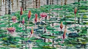 Capo di fret 4 c g mekarlah. Cara Melukis Langsung On The Spot En Plein Air Outdoor Painting Lukisan Cat Air Bunga Teratai Youtube