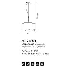 Lampadario moderno Selene illuminazione PAPIRO 0370 3 053 11L E27 LED