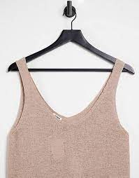 Cotton On Knitted Singlet Top In Beige Asos