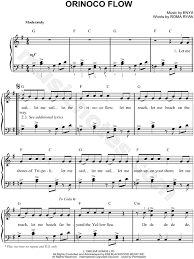 Enya Orinoco Flow Sheet Music Easy Piano In G Major Transposable Download Print Sheet Music Marimba Music Piano Sheet Music
