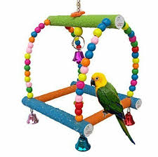 Large Bird Swing Toy For Parrot Macaw African Greys Budgies Cockatoo Parakeet Ebay Bird Toys Bird Supplies Budgies