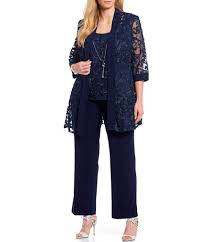 Women S Plus Size Dressy Pant Sets Dillard S Traditional trends bahrain on instagram: r m richards plus size embroidered soutache mesh lace 3 piece pant set