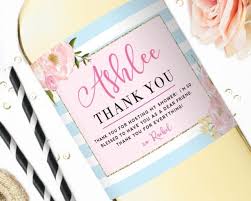 Wine Label Hostess Gift Bridal Shower Wine Labels Personalized Baby Shower Hostess Gift Floral Champagne Label Custom Thank You Gift 2688679 Weddbook