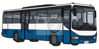 Blaue Und Weisse Bus Hand Zeichnen Vektor Illustration Fototapete Fototapeten Reisebus Bus Terminal Myloview De