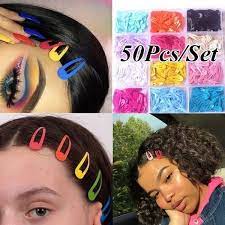 50 Pcs Set Cute Colorful Snap Clips Girls Cute Hair Barrettes Hair Clips Hairpin Hair Accessories Wish Snap Clips Hairstyles Bow Hair Clips Clip Hairstyles