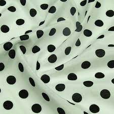 Sarung tangan safety ppe kain rajut katun putih bintik polkadot hitam 1 pasang white cotton working glove black knitted pvc dotting polka dot 1 pair. Hitam Polka Dot Cetak Di Bawah Putih Sutra Dan Kain Katun Dicampur Sct574 Kain Aliexpress