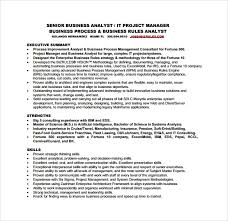 The website offers two forms of documents: Free 8 Sample Business Analyst Resume Templates In Pdf Ms Word