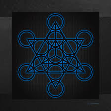 Sacred Geometry Black Star Tetrahedron With Blue Halo Over Black Canvas Digital Art By Serge Averbukh