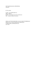 Doc Sintaksis Bahasa Indonesia Dien Pad Academia Edu