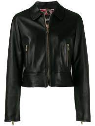 Dolce Gabbana Cropped Lambskin Leather Jacket Farfetch In 2021 Leather Jacket Lambskin Leather Jacket Dolce And Gabbana