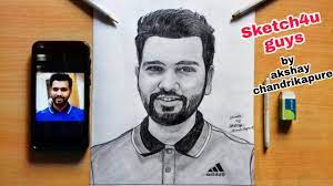 Rohit sharma fractured his right index finger during the first odi against england, and has been ruled out of the remainder of the series as a result, a statement from the indian board (bcci) confirmed. Drawing Rohit Sharma Youtube