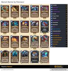 legend 16 recruit warrior by fibonacci hearthstone deck