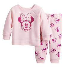 Disney S Minnie Mouse Baby Girl Fleece Sweatshirt Pants Set By Jumping Beans