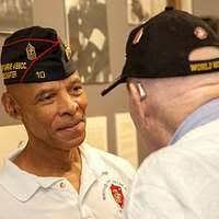 Montford Point Marines attend a Congressional Gold