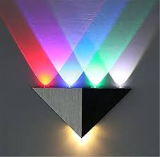 To hang on the wall, we inserted a 3m hook into the wood. Amazon Com Gr Rgb Wall Lamp Aluminum Triangle High Power Led Modern Home Lighting Lndoor Outdoor Party 5w 1pc Color Rgb Industrial Scientific