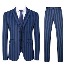Sweatsedo mens navy blue velour tracksuit sweatsedo. Mens Striped Suit Slim Fit 3 Piece Tuxedo Suit At Amazon Men S Clothing Store