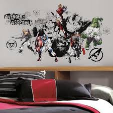 Black And White Superhero Wall Art New Giant Avengers Assemble Black White Wall Decals Stickers Boys Room Decor Ebay Boys Room Decor Superhero Wall Decals Superhero Wall