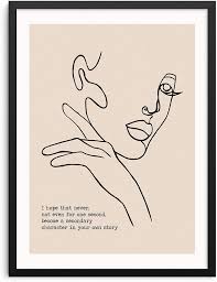 Check out our aesthetic art selection for the very best in unique or custom,. Minimalist One Line Art Print Abstract Face Wall Decor Poster 11 X14 Unframed Inspirational Self Love Quote Artwork For Living Room Bedroom Or Housewarming Gift Home Kitchen