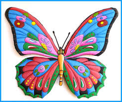 Nature inspired metal butterfly wall art trio | collections etc. Hand Painted Metal Butterfly Wall Hanging Outdoor Metal Art Outdoor Garden Decor 24 Butterfly Art Butterfly Wall Art Outdoor Metal Wall Art