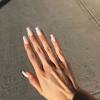 Coffin style nails cool maroon matte nail art. 1