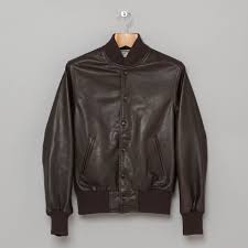 Golden Bear All Leather Baseball Jacket In Dark Brown Classic Leather Baseball Jacket Jackets Baseball Jacket