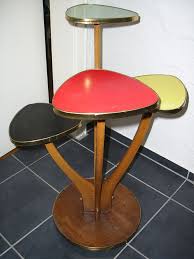 Klassischer 50er Rockabilly Blumenstander Blumentisch Nierentisch Ara Bunt Nierentisch Blumentisch Aquarium Stand