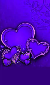 Black heart with purple edges digital wallpaper. Purple Heart Outlined With Pink Heart Iphone Wallpaper Heart Wallpaper Blue Background Wallpapers