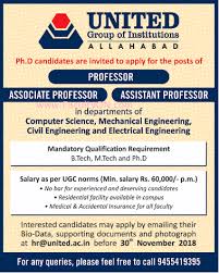 With 08 well established institutes in allaha. United Group Of Institutions Greater Noida Wanted Teaching Faculty Salary Rs 60000 Faculty Teachers