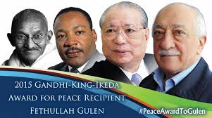 MFGülen'e, Gandi King Ikeda Barış ödülü verildi. Bunu önce, Desmond Tutu,  Karen Amstrong, Michael Nobel almıştı.