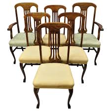 | skip to page navigation. Antique Victorian Tiger Oak Carved Paw Foot Slat Back Dining Chairs Set Of 6 At 1stdibs