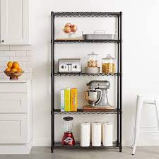 Metal kitchen shelves ukg dimensions pc. 5 Tier Black Metal Shelves Urhomepro Heavy Duty Height Adjustable Kitchen Storage Shelves Wire Shelving Unit Wire Storage Racks For Garage Office Kitchen 35 L X 14 W X 70 H W1235 Walmart Com