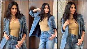 Katrina Kaif nails the denim-on-denim trend with a chic blazer look. It  costs.. | Fashion Trends - Hindustan Times