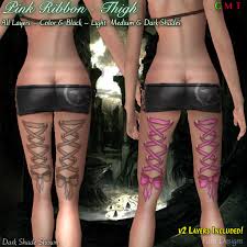 31 elegant eye tattoos on leg. Second Life Marketplace Para Designs Pink Ribbon Thigh Tattoo