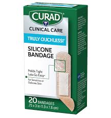 How do you remove adhesive from skin? Truly Ouchless Silicone Strip Bandages 75 X 3 20 Count Curad Bandages Official Site