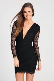 Black Long Sleeve Lace Deep V Neck Bodycon Dress White Long Sleeve Dress Bodycon Lace Bodycon Dress Long Sleeve Black Bodycon Dress Long Sleeve