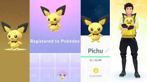 Its eartips, collar, and tail are black and angular. Pichu Hatched In Pokemon Go 25 More Eggs 8x 10km Youtube