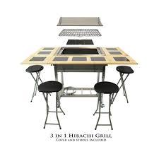 My Hibachi Bbq Outdoor 3 In 1 Sit Around Propane Grill W Flat Top Teppanyaki Griddle Bbq Rack Cast Iron Grill Hbc1b The Home Depot In 2020 Hibachi Bbq Hibachi Grill Outdoor Bbq