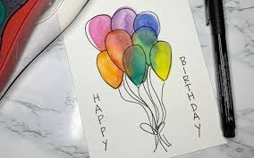 A quick and easy way to draw a cartoon balloon. Diy Watercolor Birthday Card Faber Castell Usa