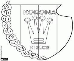 Widać już napis nasza legenda, klubowy herb i piłkarza w kilku odsłonach, między innymi w koszulce reprezentacji, na tle starego stadionu legii. Logo Of Korona Kielce Coloring Page Printable Game