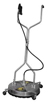 For hard, flat, large surfaces like concrete. Pressure Washer Surface Cleaners