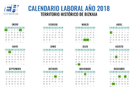 Calendario laboral de bizkaia 2021. Calendario Laboral Ano 2018 Eco Hacienda