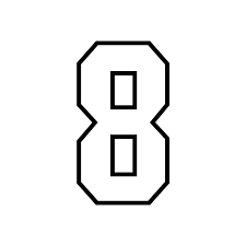 Full Block Outline 8" Screen Printing Numbering Stencils