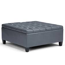 Vasagle copadion ottoman coffee table, square coffee table with storage, for living room, metal and padded synthetic leather, industrial style, rustic brown ulct77bx. 36 Elliot Coffee Table Storage Ottoman Faux Leather Gray Wyndenhall Target